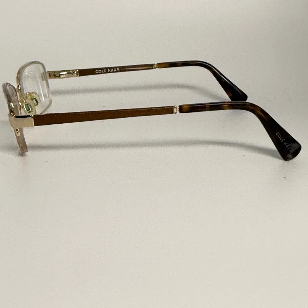 Cole‎ Haan CH5003 717 Gold Rectangular Eyeglasses Frames 135mm 08/15